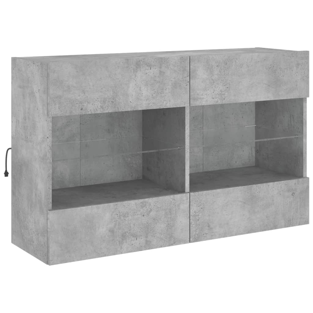 Mobile TV multimediale mensola TV credenza mobile TV sala da pranzo soggiorno camera da letto montaggio a parete con luci LED 98,5 x 30 x 60,5 cm grigio 02_0027931