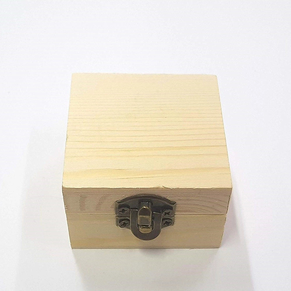 Trade Shop - Scatole Baule Scatola 2 Pezzi Legno  64883 Quadrato Portagioie 5.5x5.5x4 Cm -