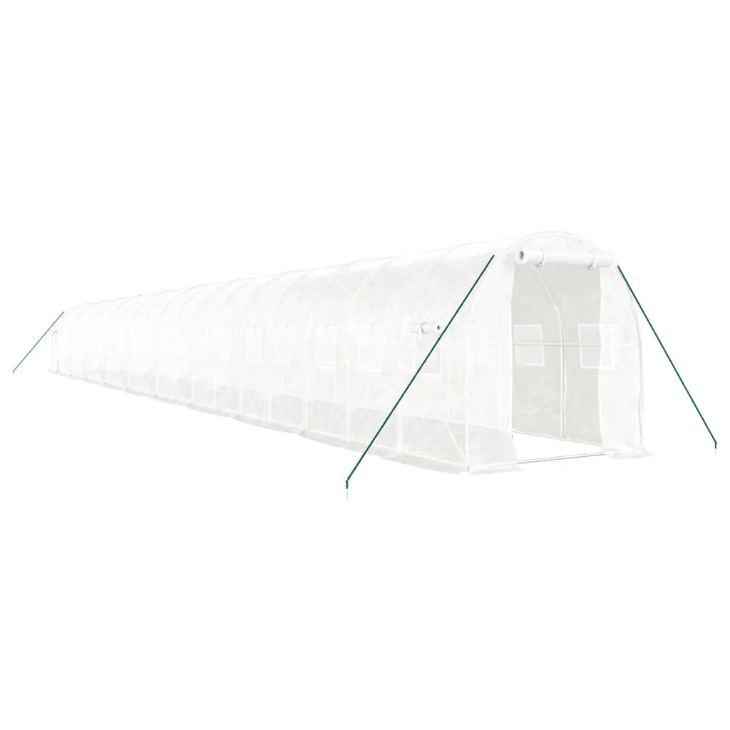 Serra con Telaio in Acciaio Bianco 40 m² 20x2x2 m 3188036