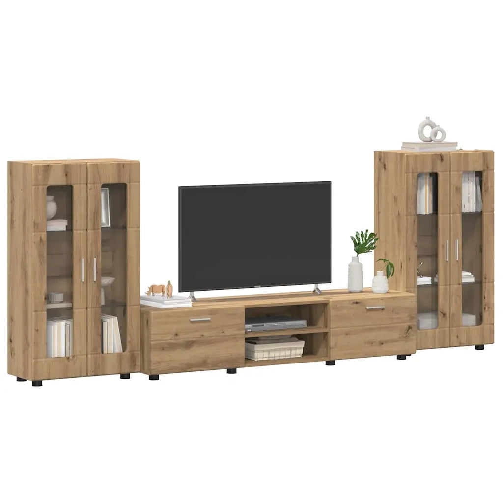 Set mobile TV FLORIN Rovere artigianale Legno multistrato