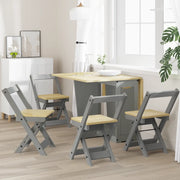 vidaXL Sedie da Pranzo Pieghevoli 4 pz Corona Grigie in Legno di Pino
