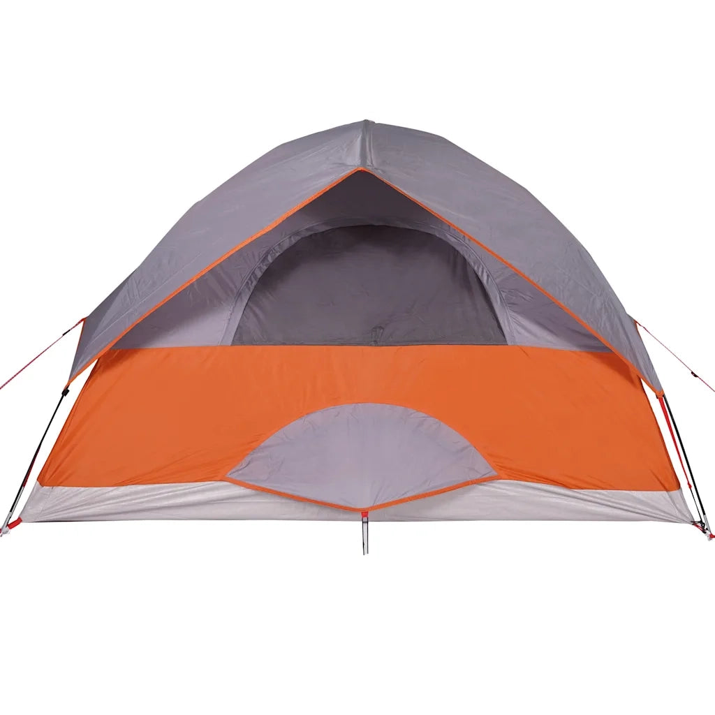 Tenda Familiare a Cupola 6 Persone Arancione Impermeabile