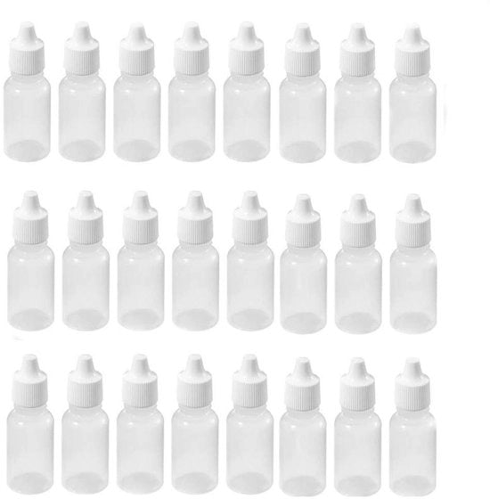 Congelatore per liquidi 30 ml - 24 pezzi - Bottiglie in plastica leggera - Flaconi con chiusura a bottone - Adatti per solventi - Sterilizzabili - Flaconi per gocce