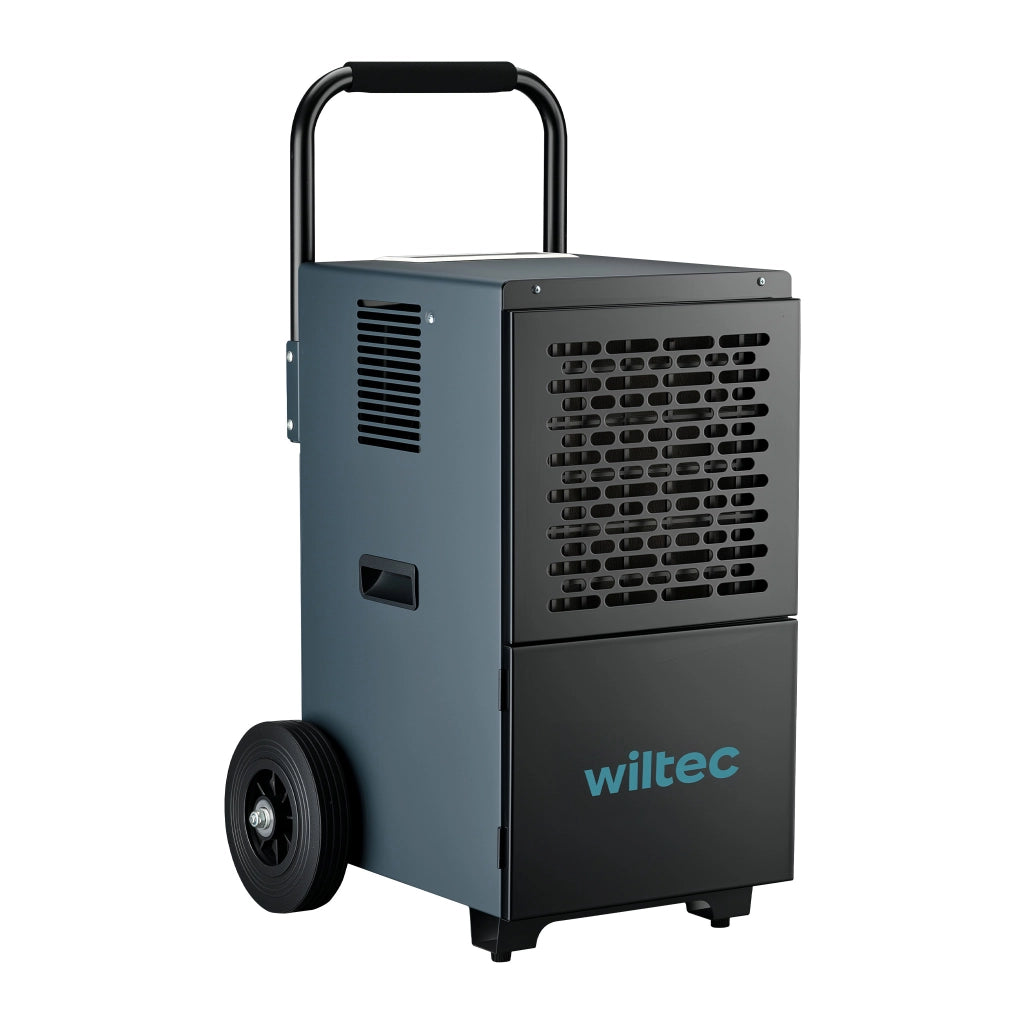 Deumidificatore industriale fino a 50 l/giorno, 650 W, asciugatura muri bagnati per grandi ambienti, max 130 m², serbatoio da 7 l, timer 24 ore