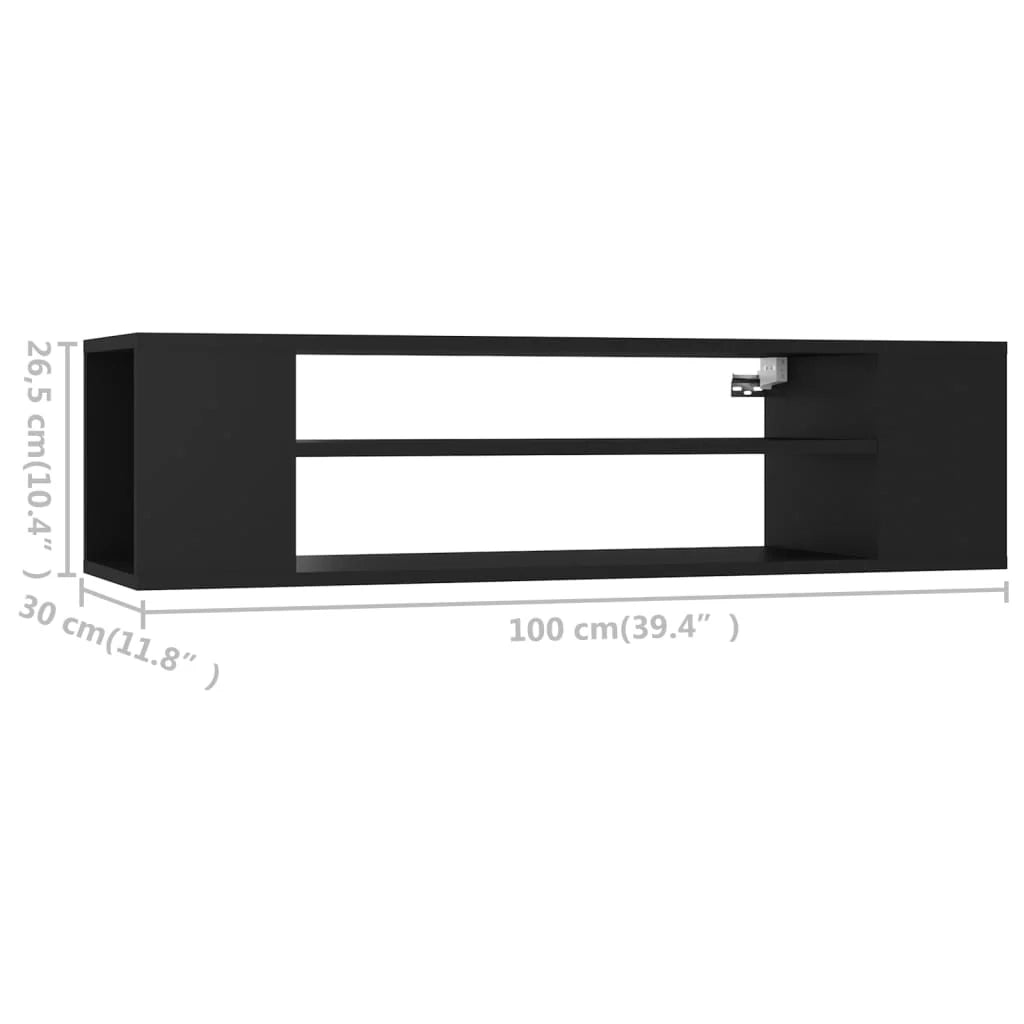 Mobile TV multimediale mensola TV mobile TV sala da pranzo soggiorno camera da letto montaggio a parete 100 x 30 x 26,5 cm legno ingegnerizzato nero 02_0028484