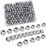 Collana in vetro cristallo 220 pezzi - Argento - Rondi 6 mm - Vetro cristallo - Collane per accessori - Manufatti artigianali - Collane per accessori