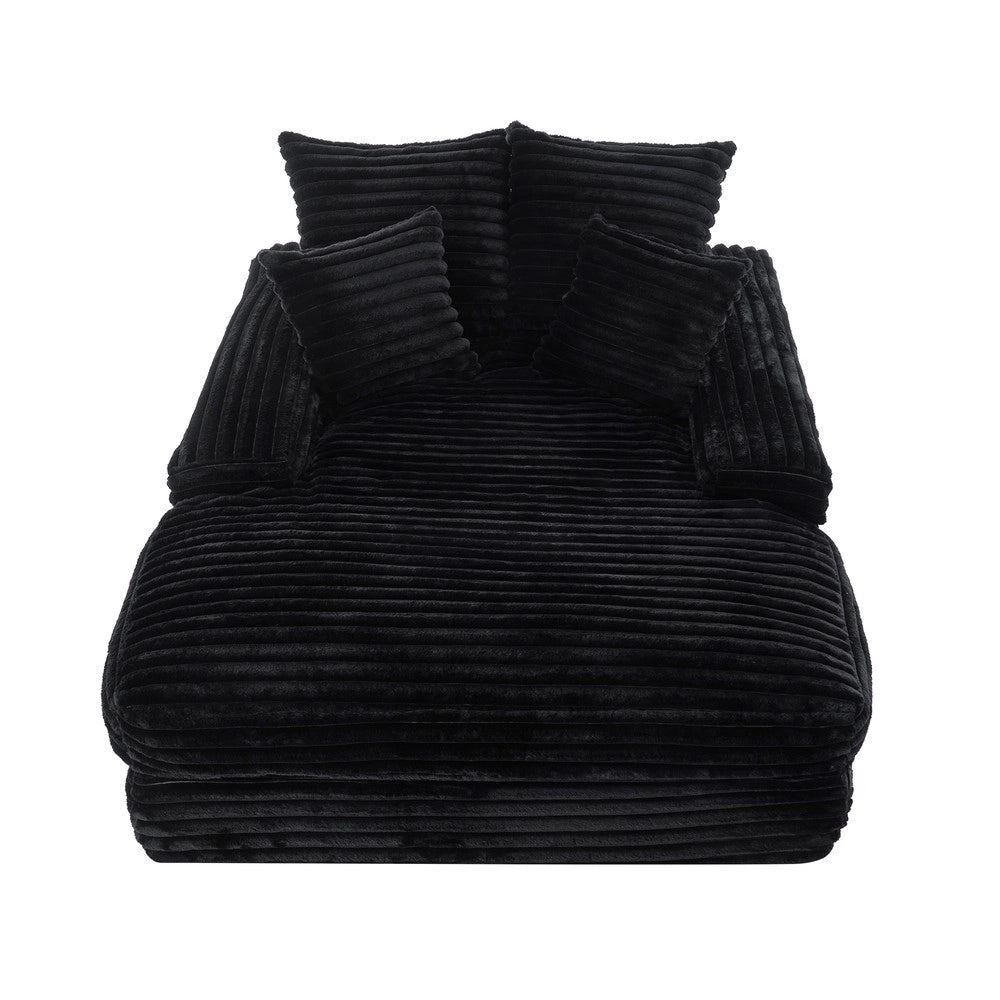 Divano Letto 4 Cuscini Nero ¨C Xylo ¨C Sofa Multifunzionale Tessuto Cord
