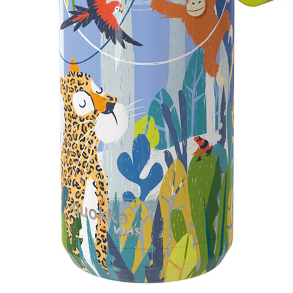 Bottiglia Termica 330ml Modello Solid Kids con Cinghia e Motivo Giungla Multicolore Quokka