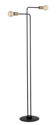Lampada da terra Gino minimal nero/oro 2xE27 Sigma