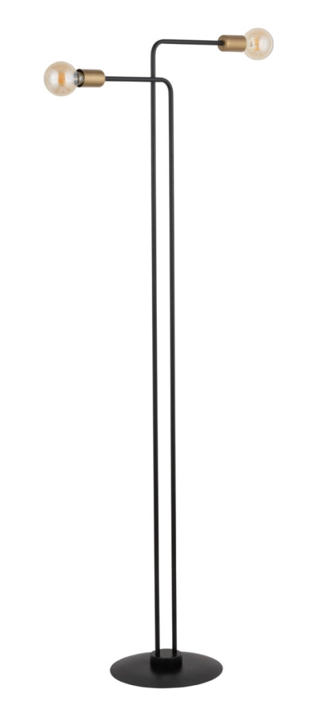 Lampada da terra Gino minimal nero/oro 2xE27 Sigma
