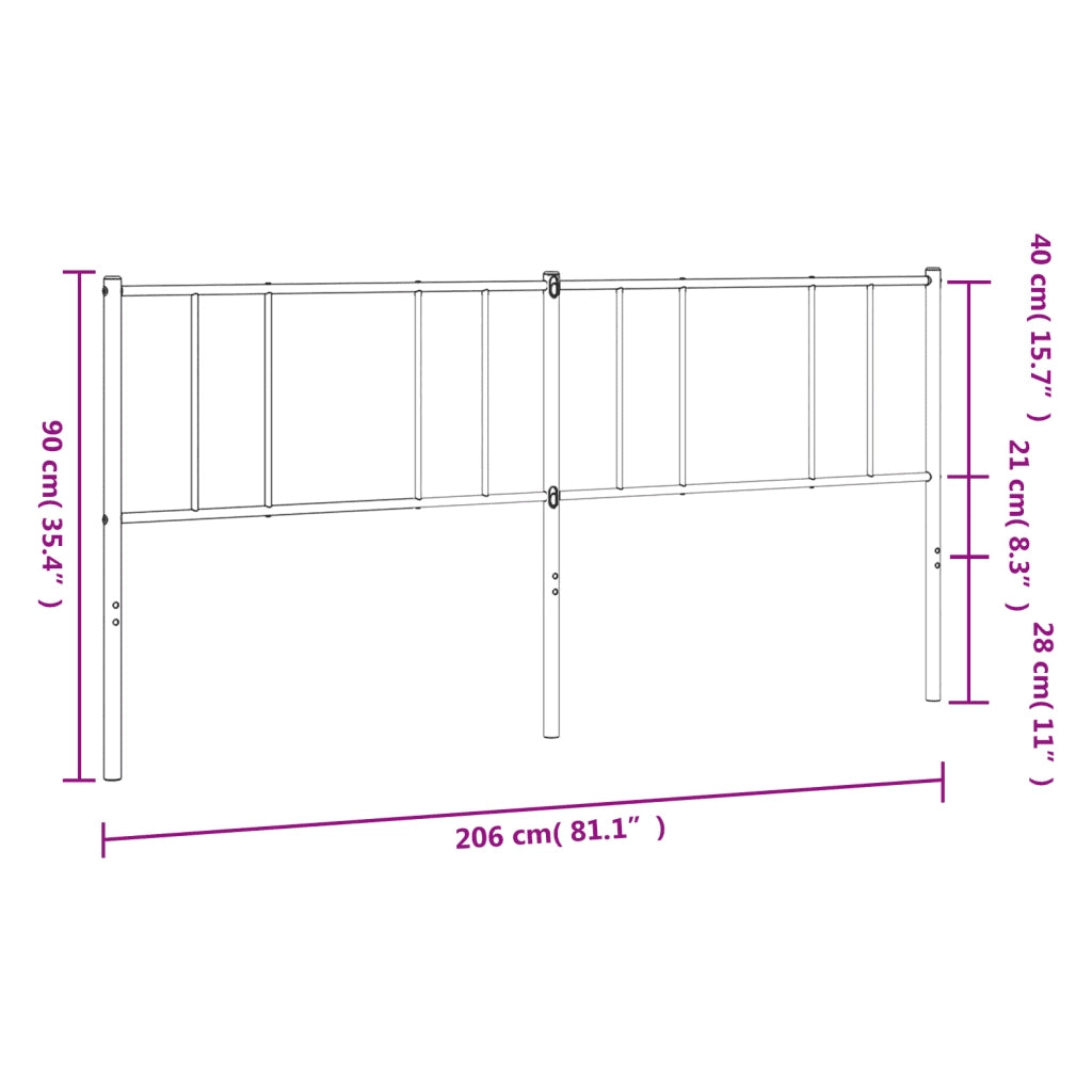 Testiera in Metallo-Testiera in Ferro-Testata Bianco 200 cm 411055