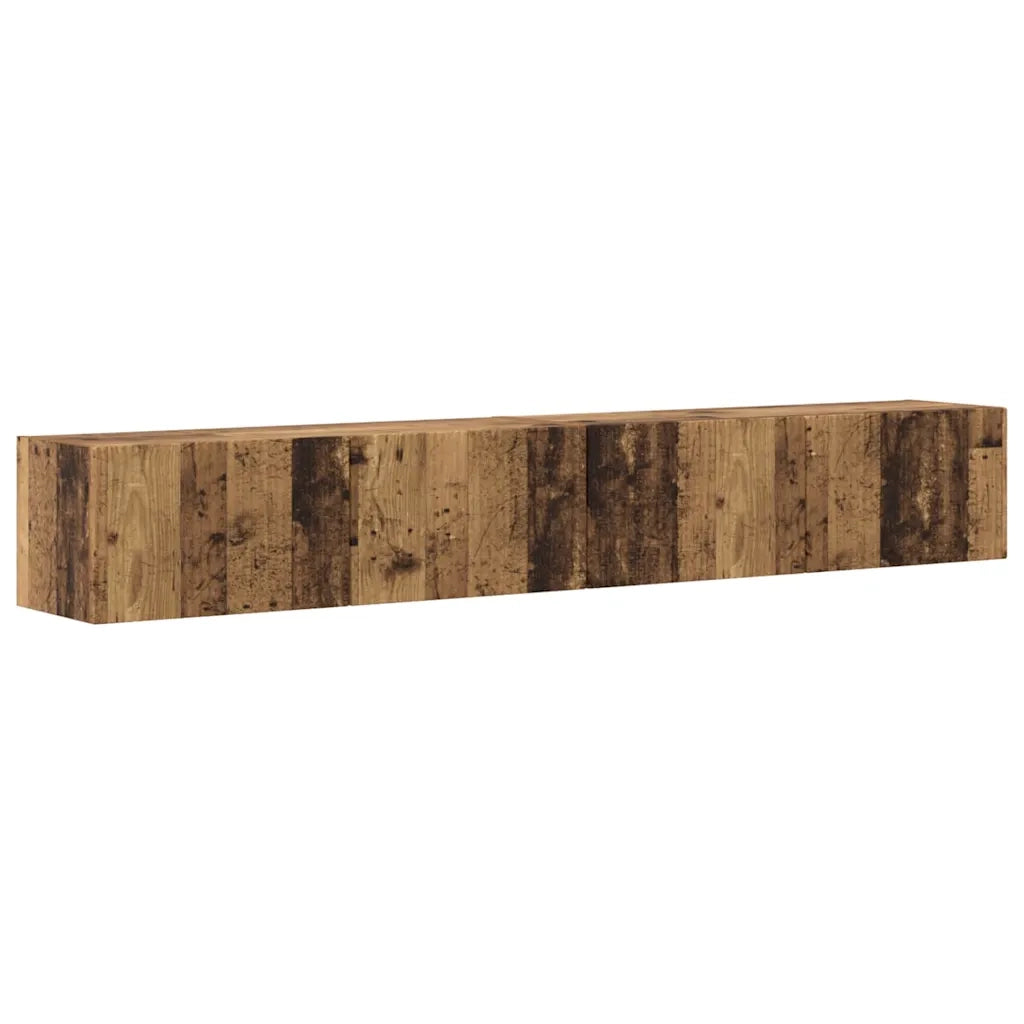 Mobile TV da parete 2 pz-Set di 2 Mobile TV a Muro-Credenza TV Legno vecchio 60 x 31 x 29.5 cm 664965