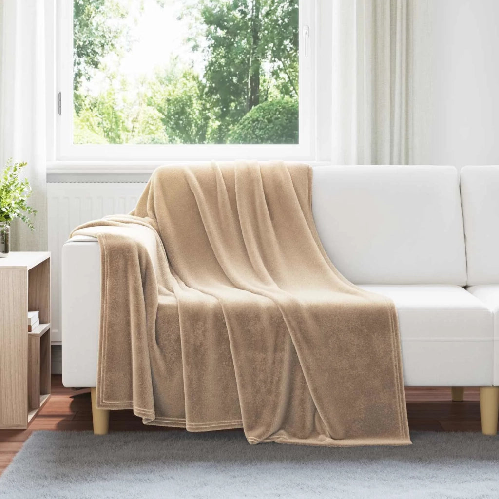 Coperte da Pile 6 pcs Cammello 150 x 200 cm Panno