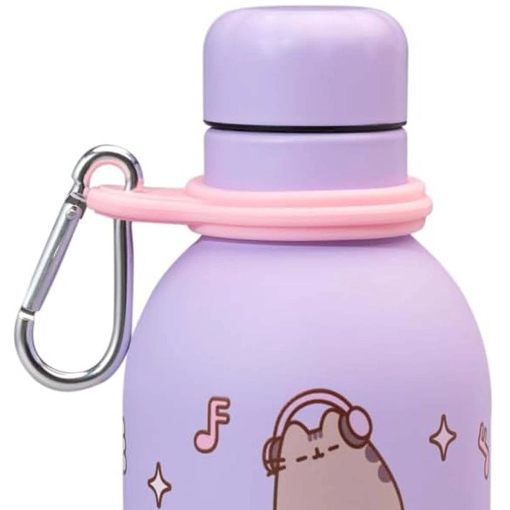 Bottiglia Termica 500 ml Inox Doppia Parete con Moschettone Collezione Moments Viola Pusheen