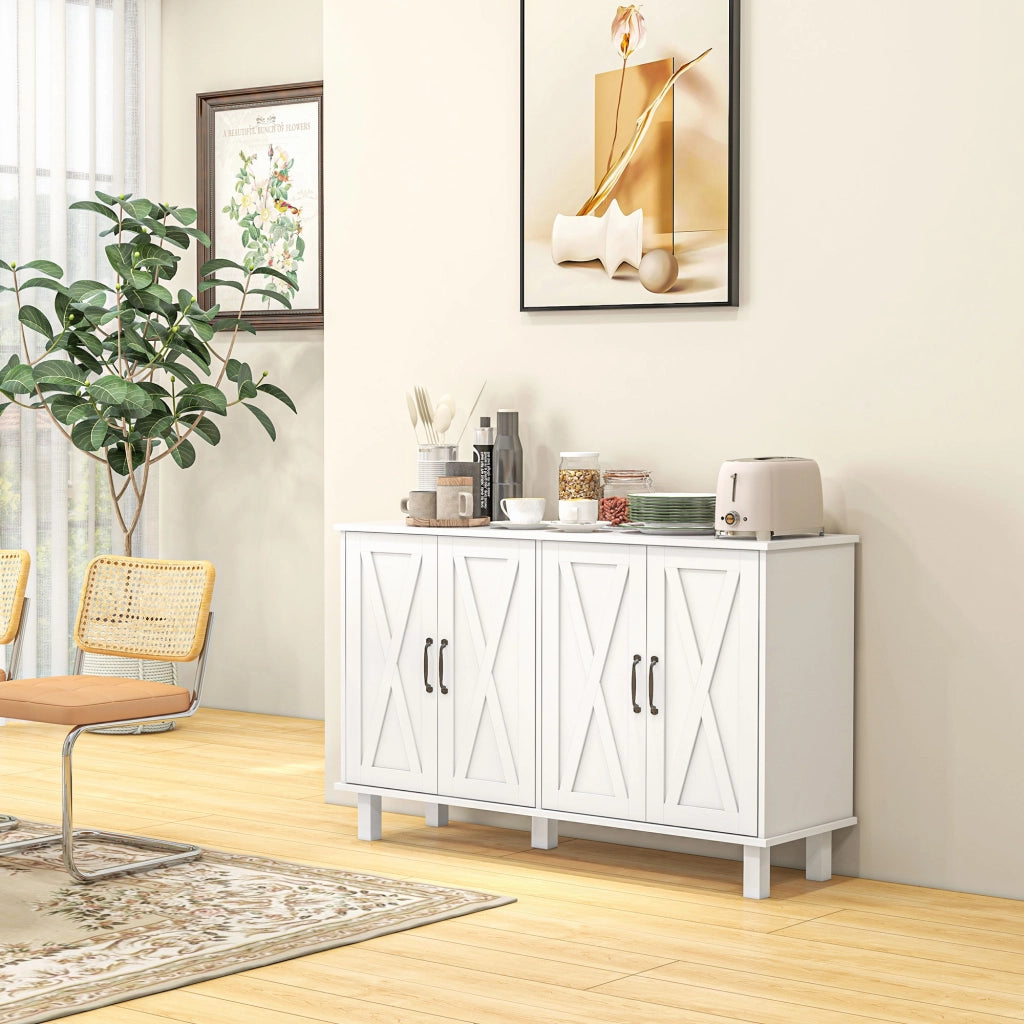 Cassettiera a 4 cassetti con ripiani regolabili ¨C zephmum ¨C 120x40x90 cm bianco