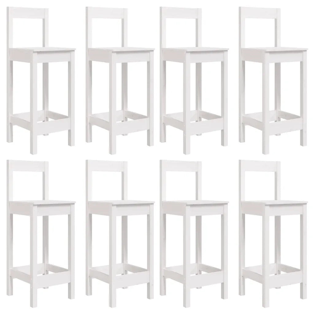 Set Bar da Giardino 9 pz Bianco in Legno Massello di Pino