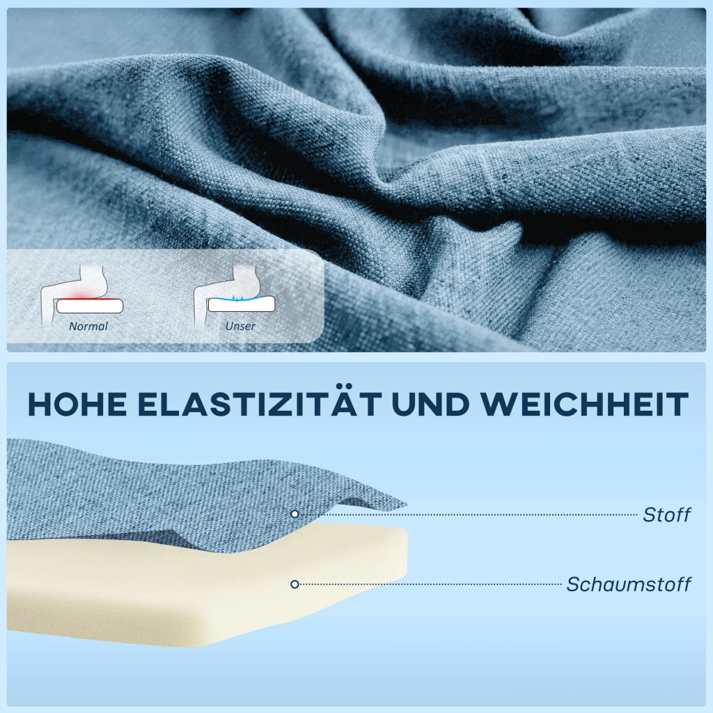 Divano 2 Posti ¨C Zephmum ¨C Tessuto Blu 117x56.5x77