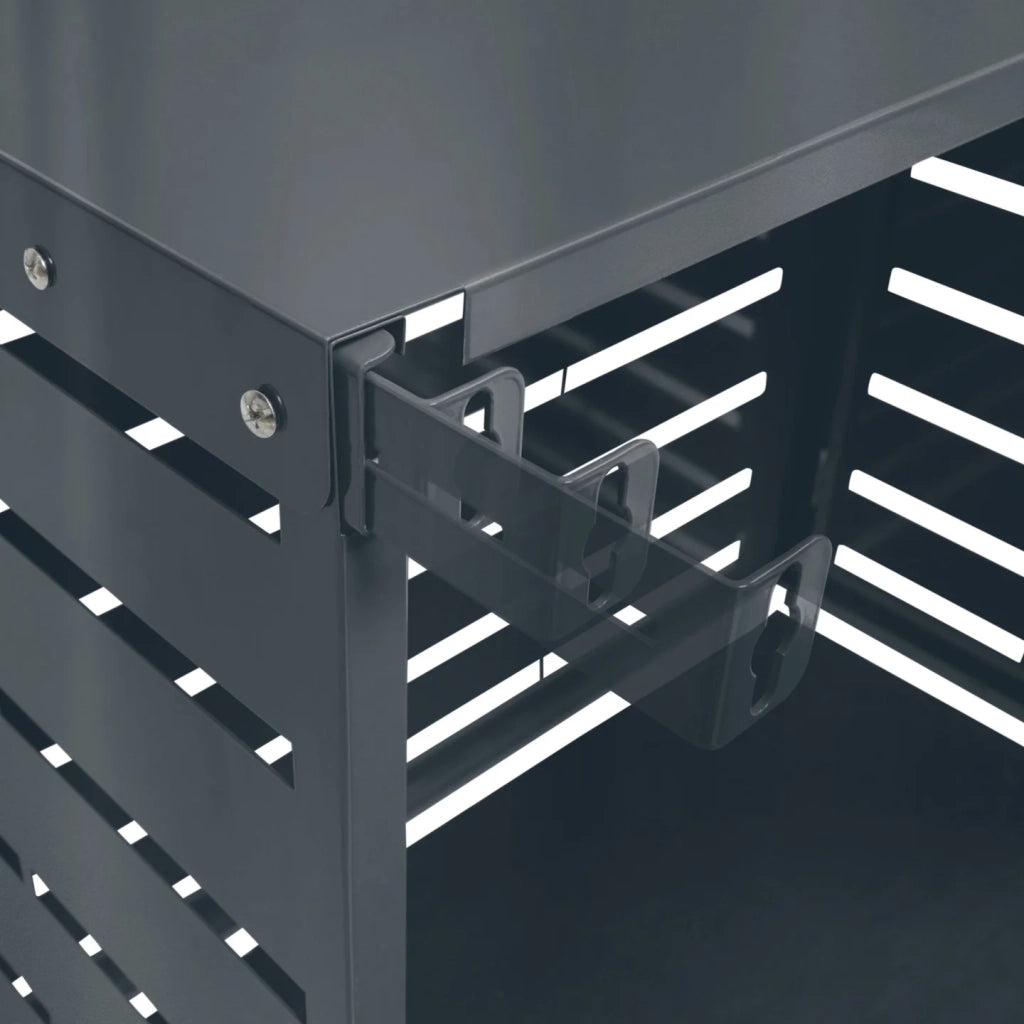 IDMarket - Copertura per climatizzatore 95 x 50 x 80 cm in metallo grigio antracite, protezione per l'unità esterna della pompa di calore
