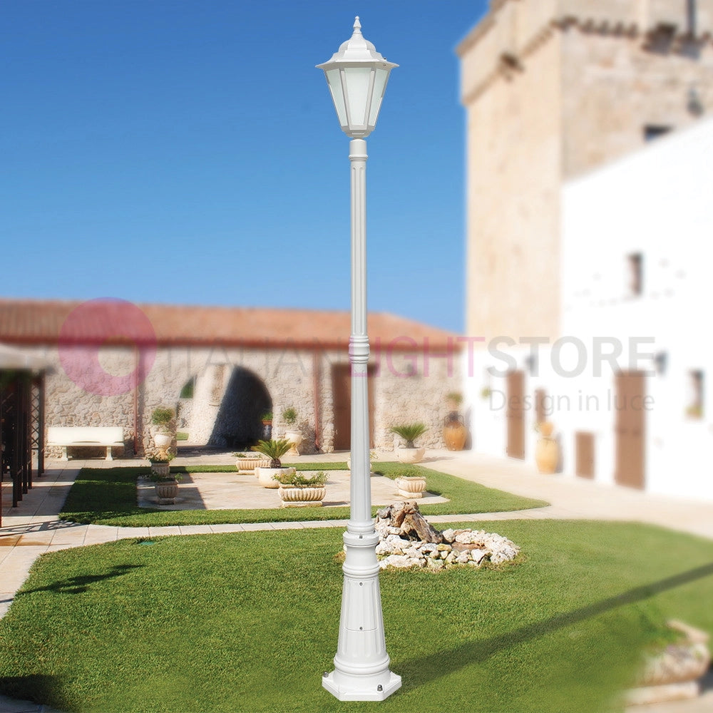 DAFNE BIANCO Lampione h.215 Lanterna Esagonale Classica per Esterno Giardino