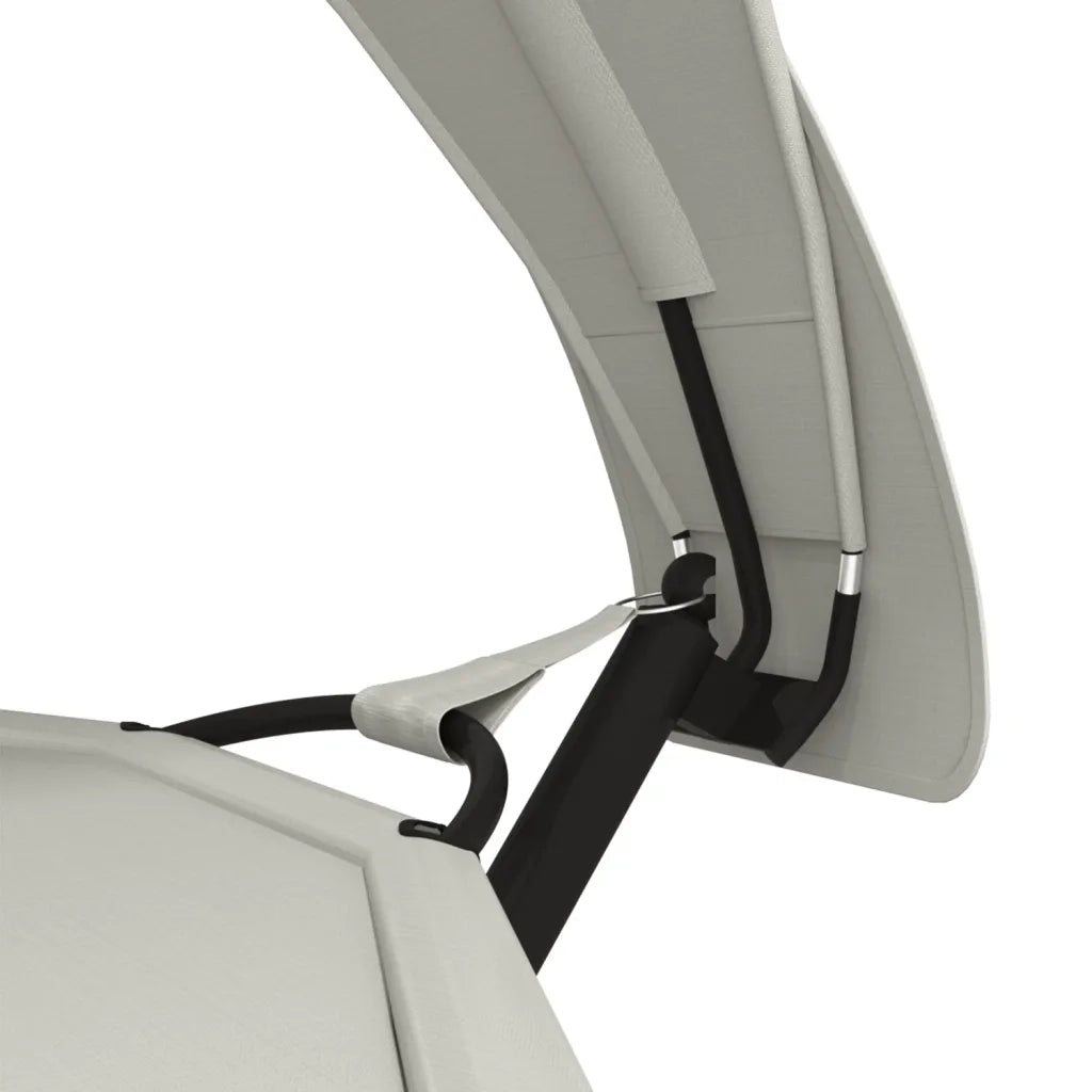 Lettino con Tettuccio Crema in Acciaio e Tessuto Oxford cod mxl 69429
