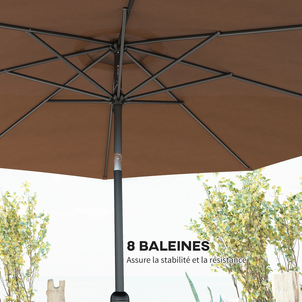 Ombrellone da giardino inclinabile 3 m ¨C zephmum ¨C tondo metallo poliestere marrone