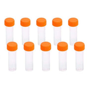 Set di Boccette Reattive 5ml da 10 - Plastica - Buona Transparenza - Buona Tenuta Ermetica - Resistente a Basse Temperature - Graduazioni - Boccetta di Laboratorio