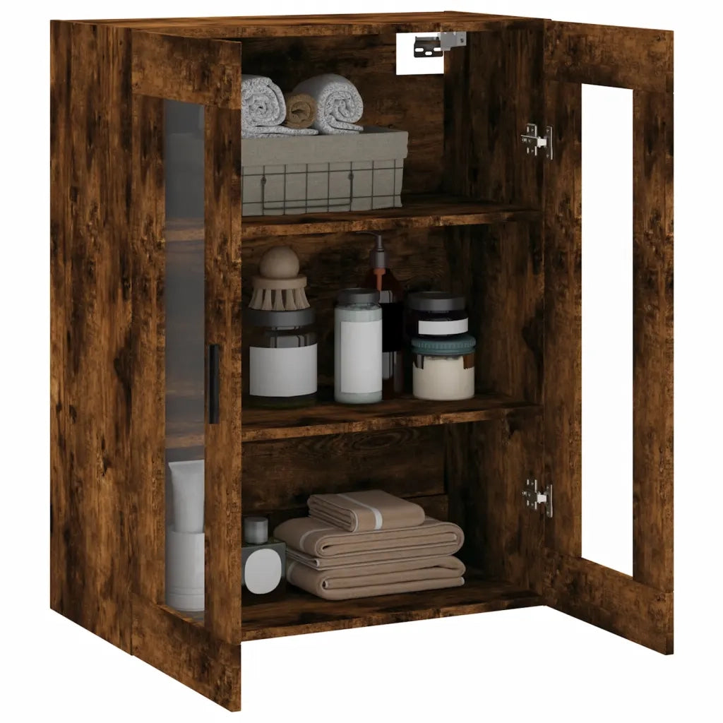 Armadietto a Muro | Mobile a Parete Rovere Fumo 69,5x34x90 cm