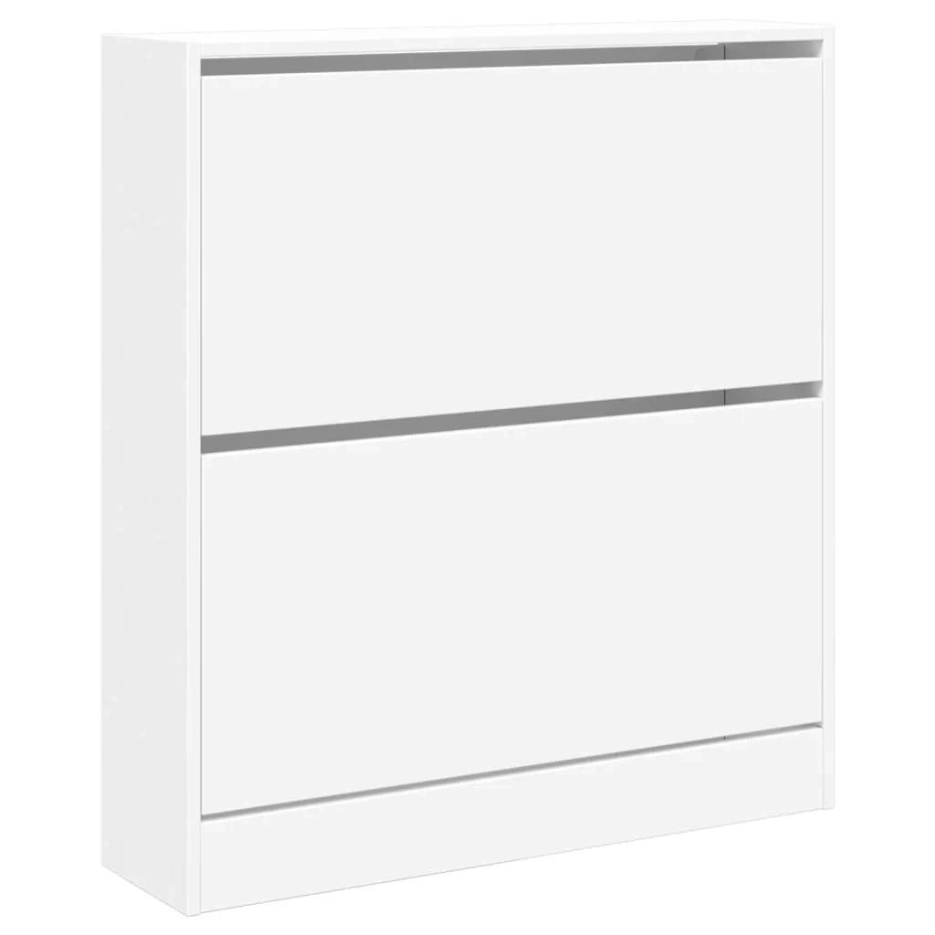 Scarpiera mobiletto portascarpe mobile per ingresso/corridoio/soggiorno 80 x 21 x 87,5 cm legno ingegnerizzato bianco 02_0021505