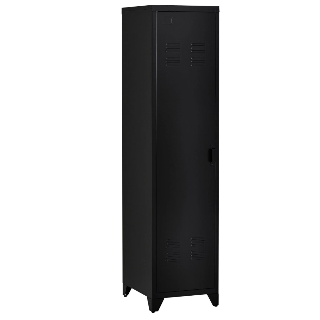 Armadio Battente Industriale in Metallo ¨C zephmum ¨C 43x50x180cm, Nero