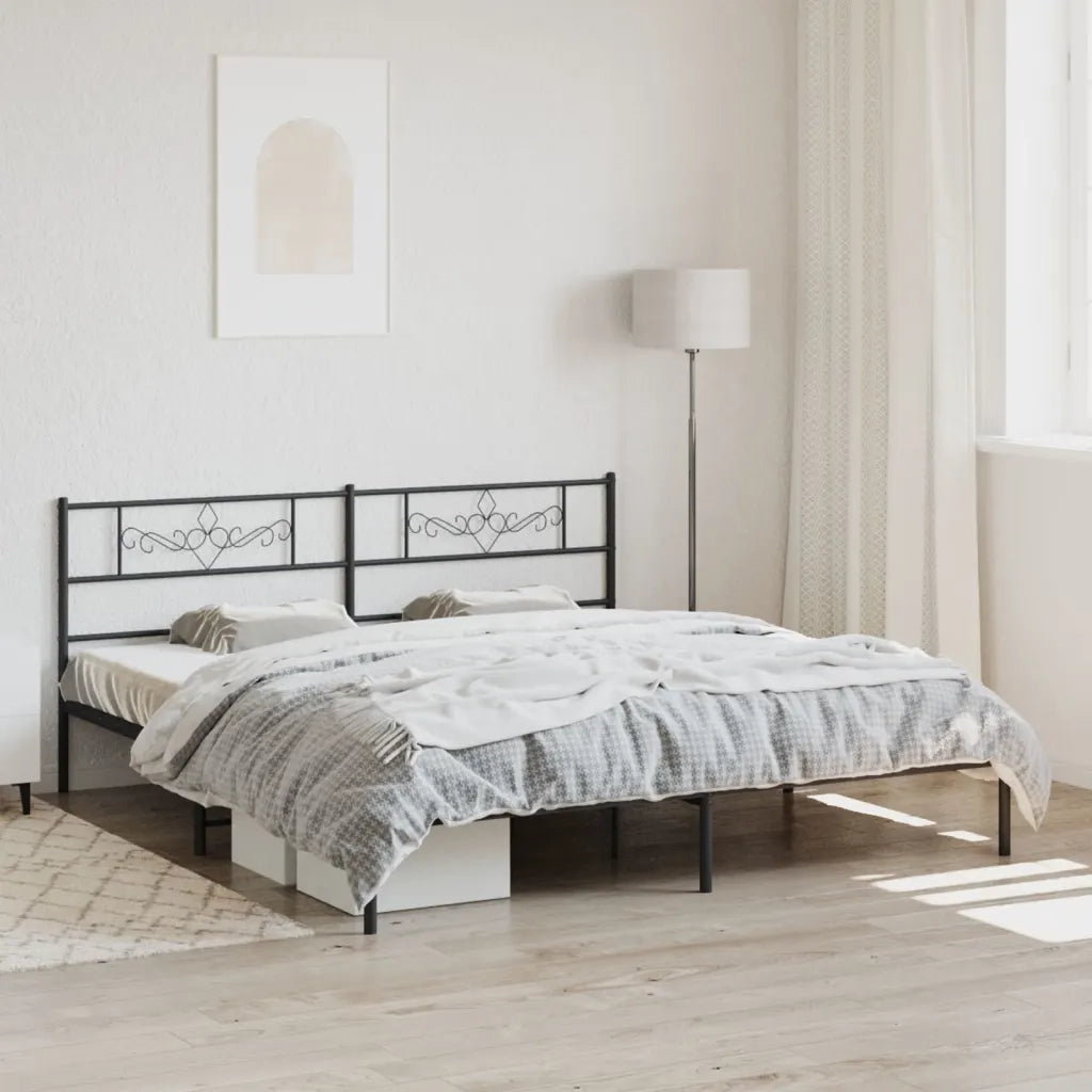 Giroletto con Testiera in Metallo Nero 200x200 cmcod mxl 105879