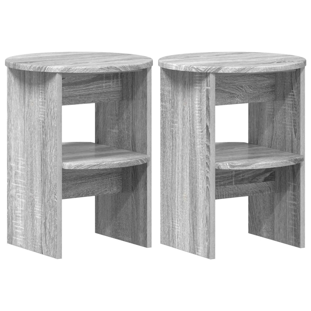 Mobile laterale 2 pcs Sonoma grigia Ø40 x 50 cm 899829