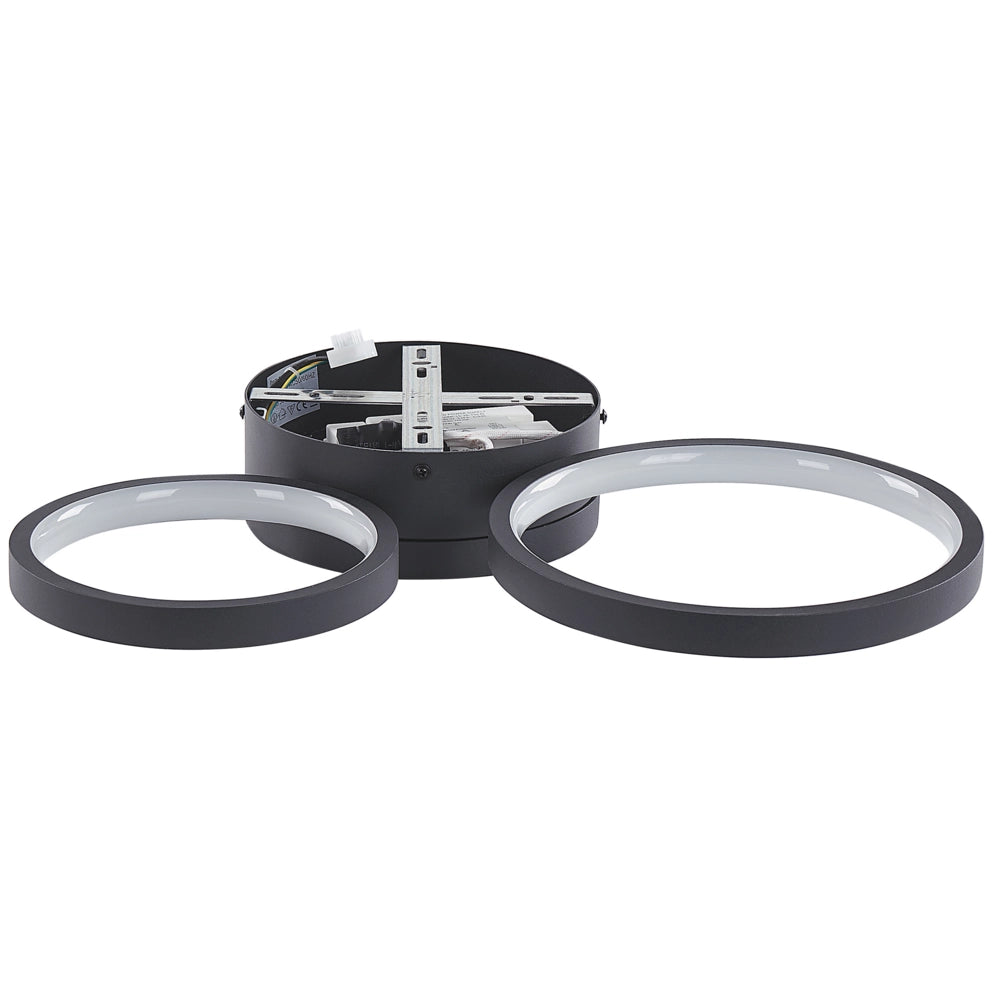 Lampada da soffitto in acciaio Nero in alluminio con luci a LED integrate di forma rotonda 3 tonalità decorative Moderno Glamour Illuminazione