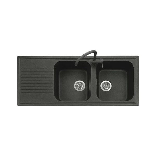 Plados atlantic 116-20 lavello montato su piano rettangolare microultragranit - 8032424095555