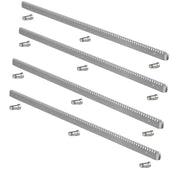 Barra cremagliera acciaio zincato 30x12 1 metro cancello scorrevole e bulloni *** numero pezzi 4, confezione 1