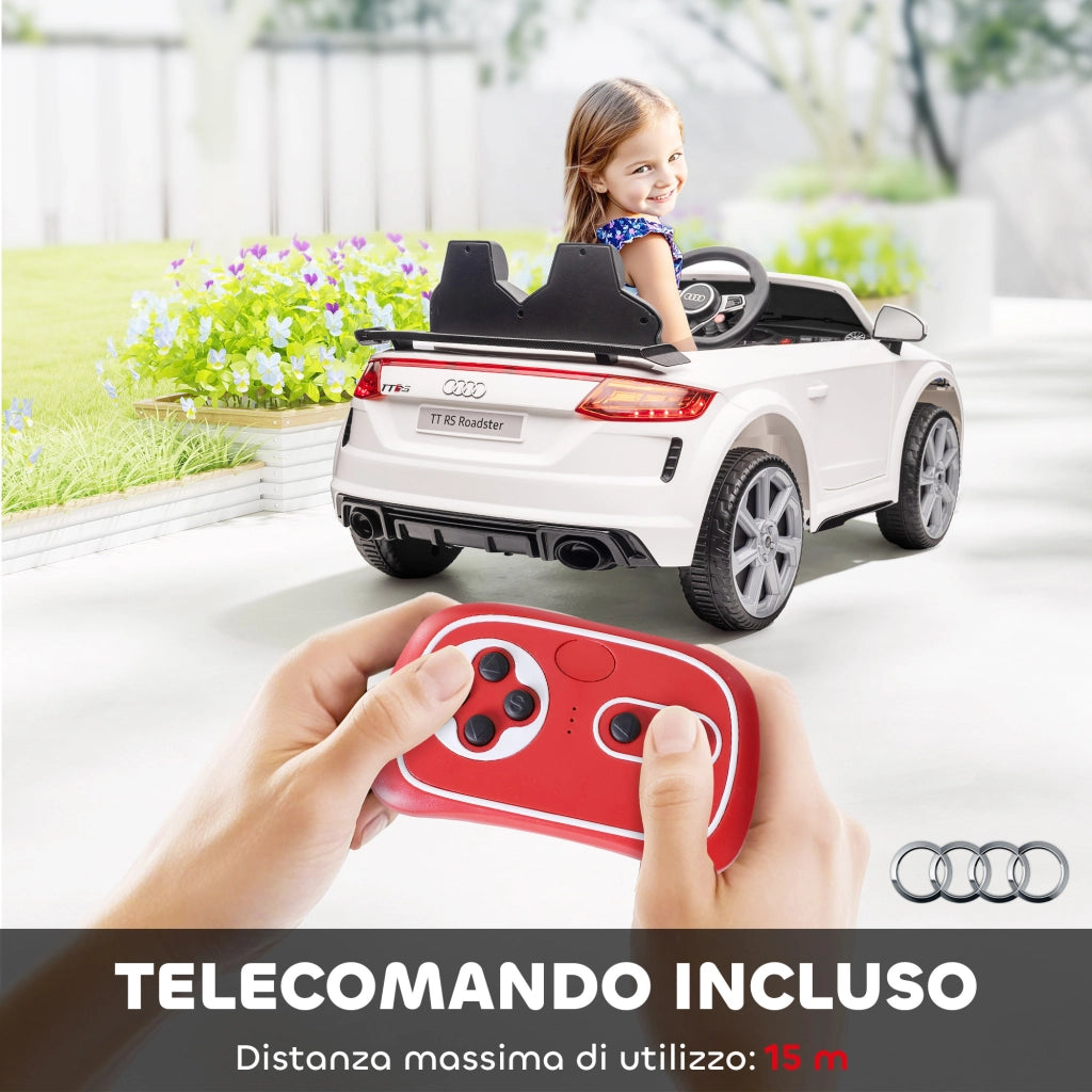 Macchina Elettrica per Bambini 3-5 Anni ¨C zephmum ¨C Bianco, Telecomando, Fari LED