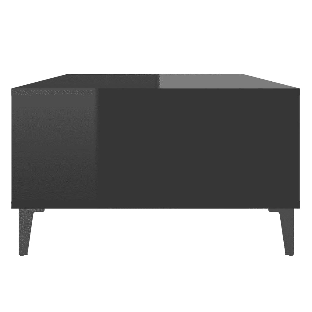 Tavolino da Salotto Nero Lucido 103,5x60x35cm Legno Multistrato 806029