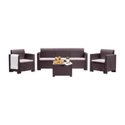 Salottino da esterno Admiral, Set da giardino con cuscini, Salottino  effetto rattan, 100% Made in Italy, Marrone
