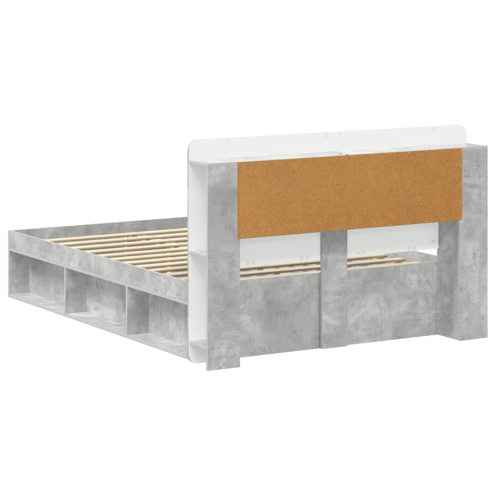 Telaio del letto con storage Grigio Cemento 140 x 190 cm 3433488