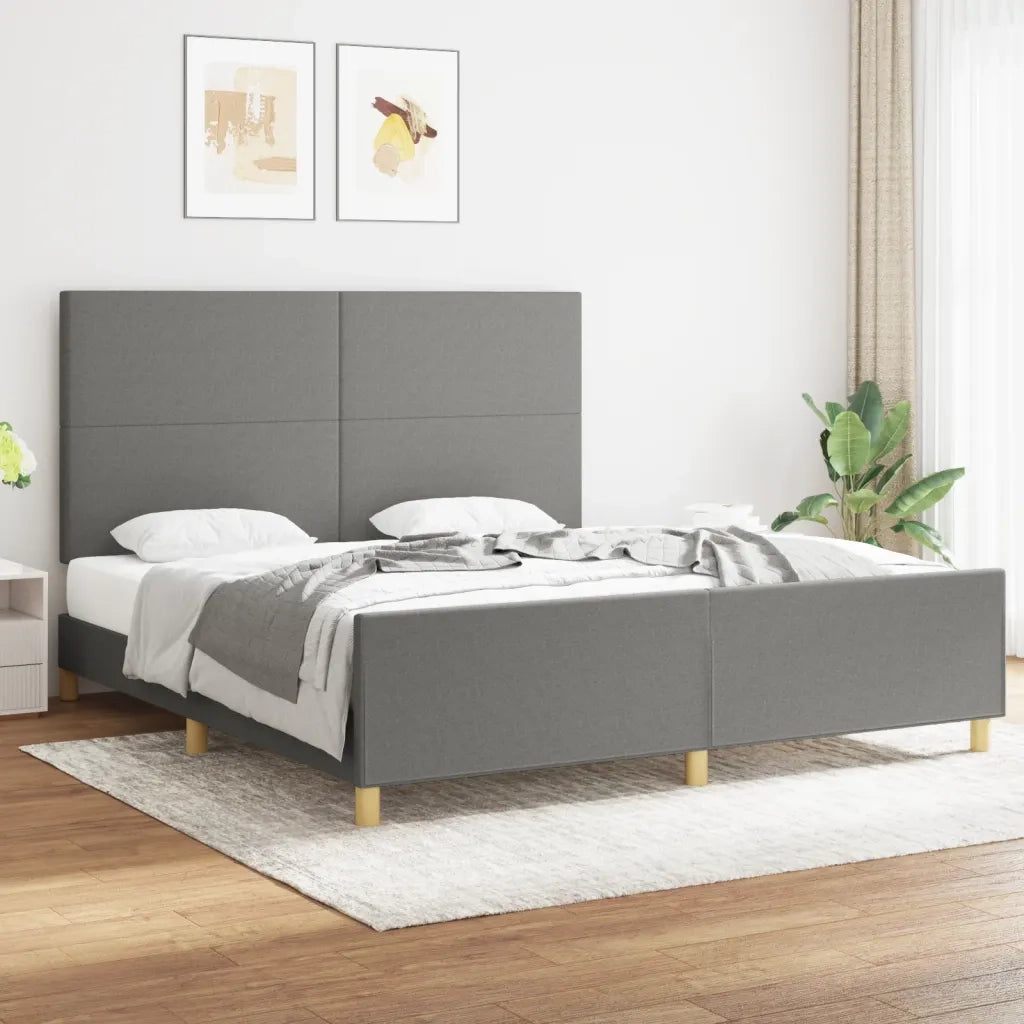 Giroletto senza Materasso Grigio Scuro 180x200 cm Tessuto