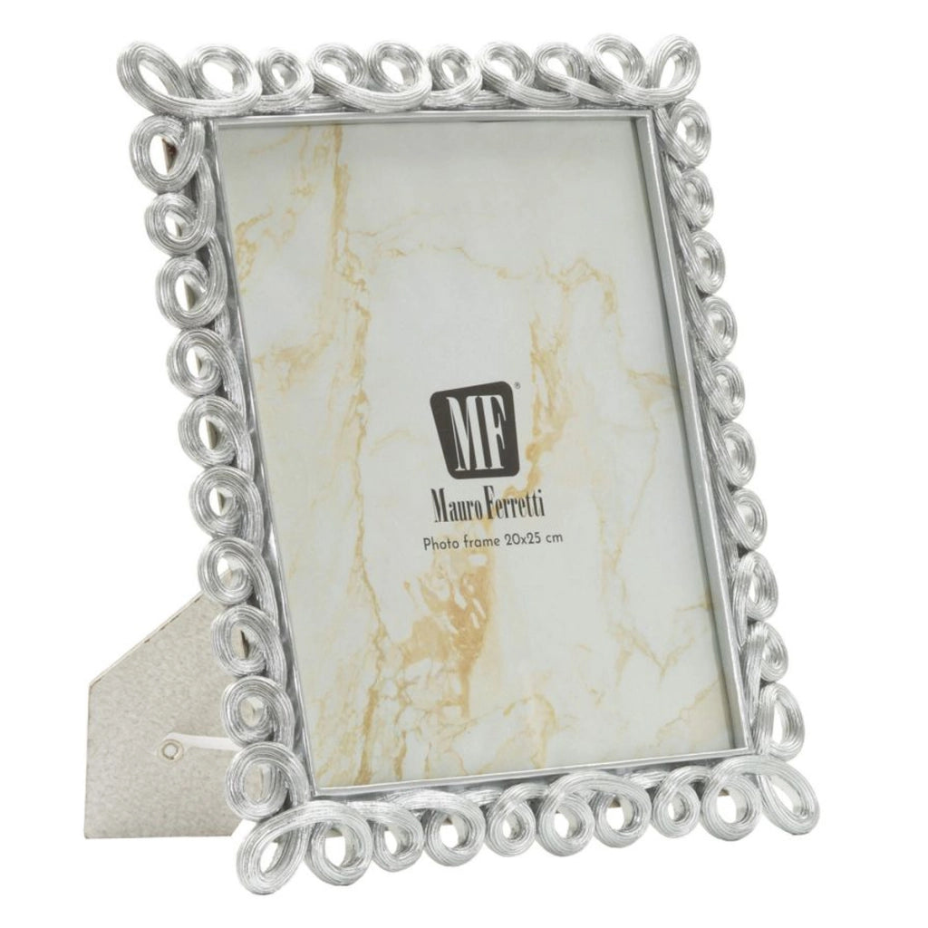 Cornice portafoto Hollow argento con decoro a intrecci 20x25 cm