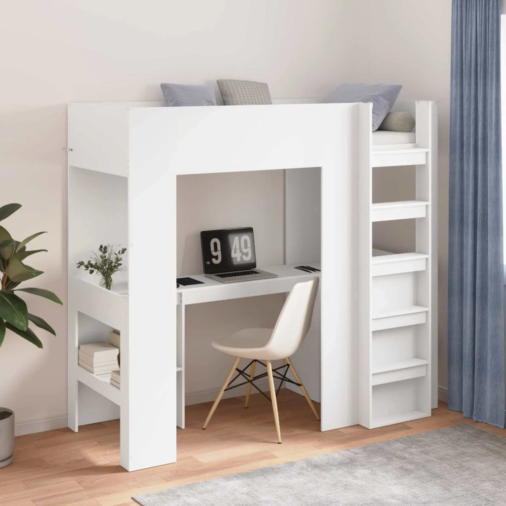 Struttura letto a castello con scrivania Bianco 75 x 190 cm
