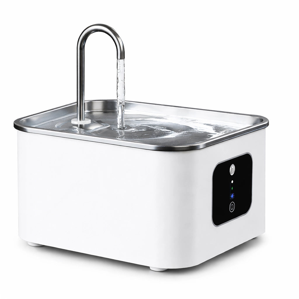 Dispenser Acqua Automatico 3,5LT Inox per Animali con Sensore e Batteria Litio