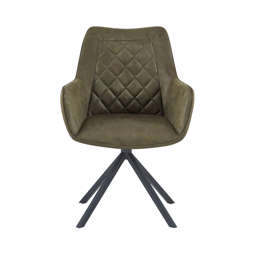Poltroncina girevole Aeron in ecopelle verde con schienale trapuntato