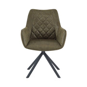 Poltroncina girevole Aeron in ecopelle verde con schienale trapuntato