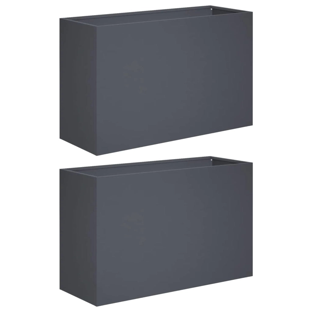 Vaso da giardino 2 pz Antracite 80 x 30 x 40 cm 8005587