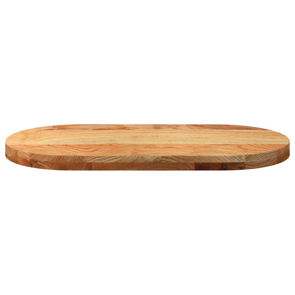 Piano Tavolo | Superficie Tavolo | Piano Scrivania Marrone Chiaro 80x40x4 cm in Rovere Massello Ovale