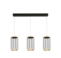 Lampadario Contemporaneo Circolo Alluminio Bianco Silicone Nero Led 35W 3000K