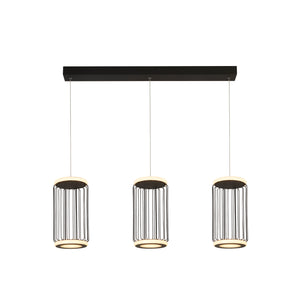 Lampadario Contemporaneo Circolo Alluminio Bianco Silicone Nero Led 35W 3000K