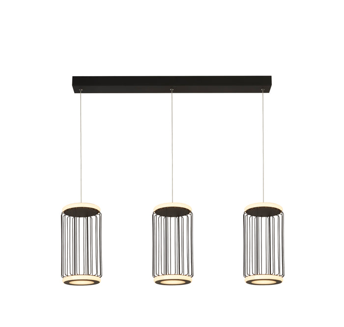 Lampadario Contemporaneo Circolo Alluminio Bianco Silicone Nero Led 35W 3000K