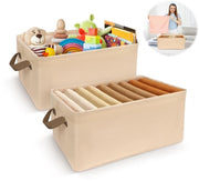Set di contenitori opachi da 2 pezzi - Opacchiante - Maniglia - Organizzatore di armadi - Tessuto Oxford - Beige - Multifunzionale - Contenitore di archiviazione